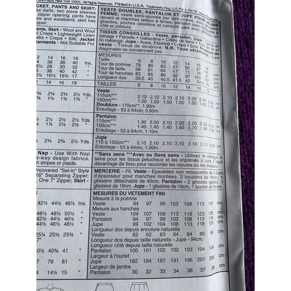 McCalls 9097 suit jacket skirt pants sewing pattern size 12 - Picture 5 of 6